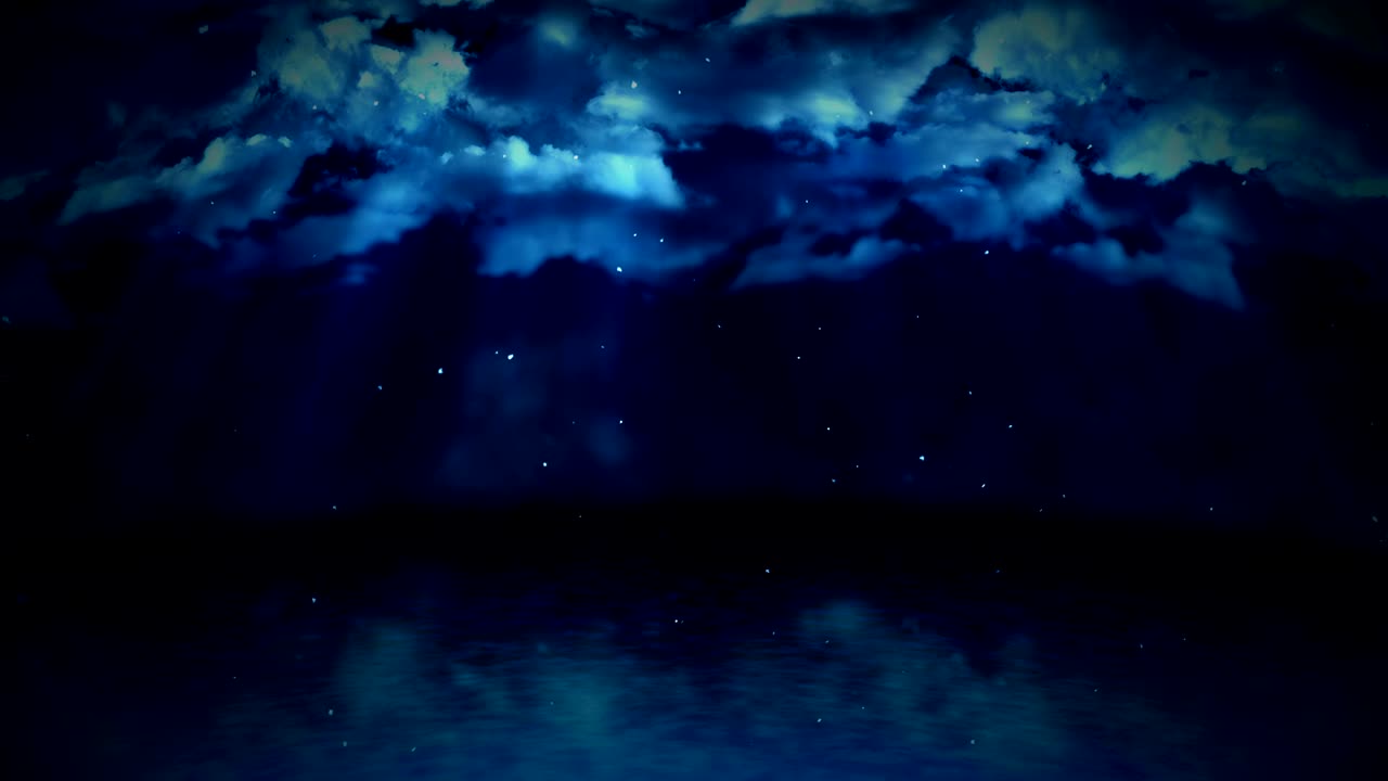 해양 풍경 일러스트레이션, 추상적인 자연 배경, 루프 애니메이션