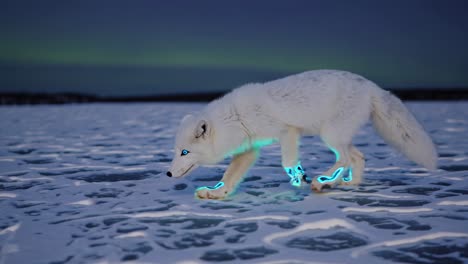arctic fox in glowing light