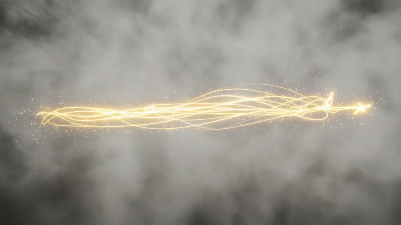 A Mesmerizing Display of Ethereal Light Trails and Sparkles Illuminating a Misty Background, Capturing the Elegance of Motion and Energy in a Dreamlike Atmosphere