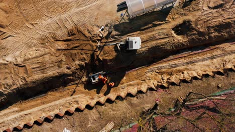 road construction site aerial shot