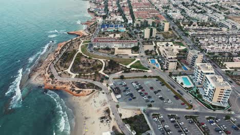 mil palmeras cityscape and coastline in the south of spain drone view