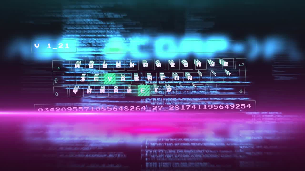 Animation of data processing over screen
