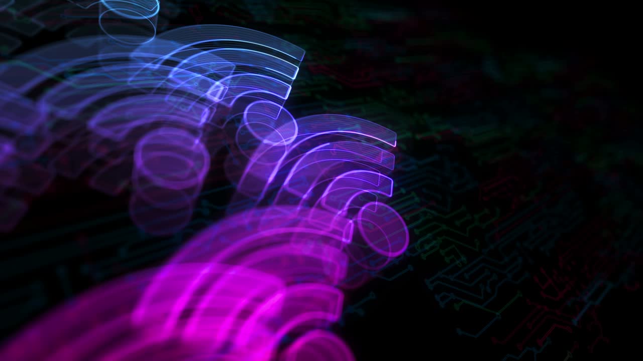 símbolo de comunicación de red móvil wifi concepto de bucle cibernético