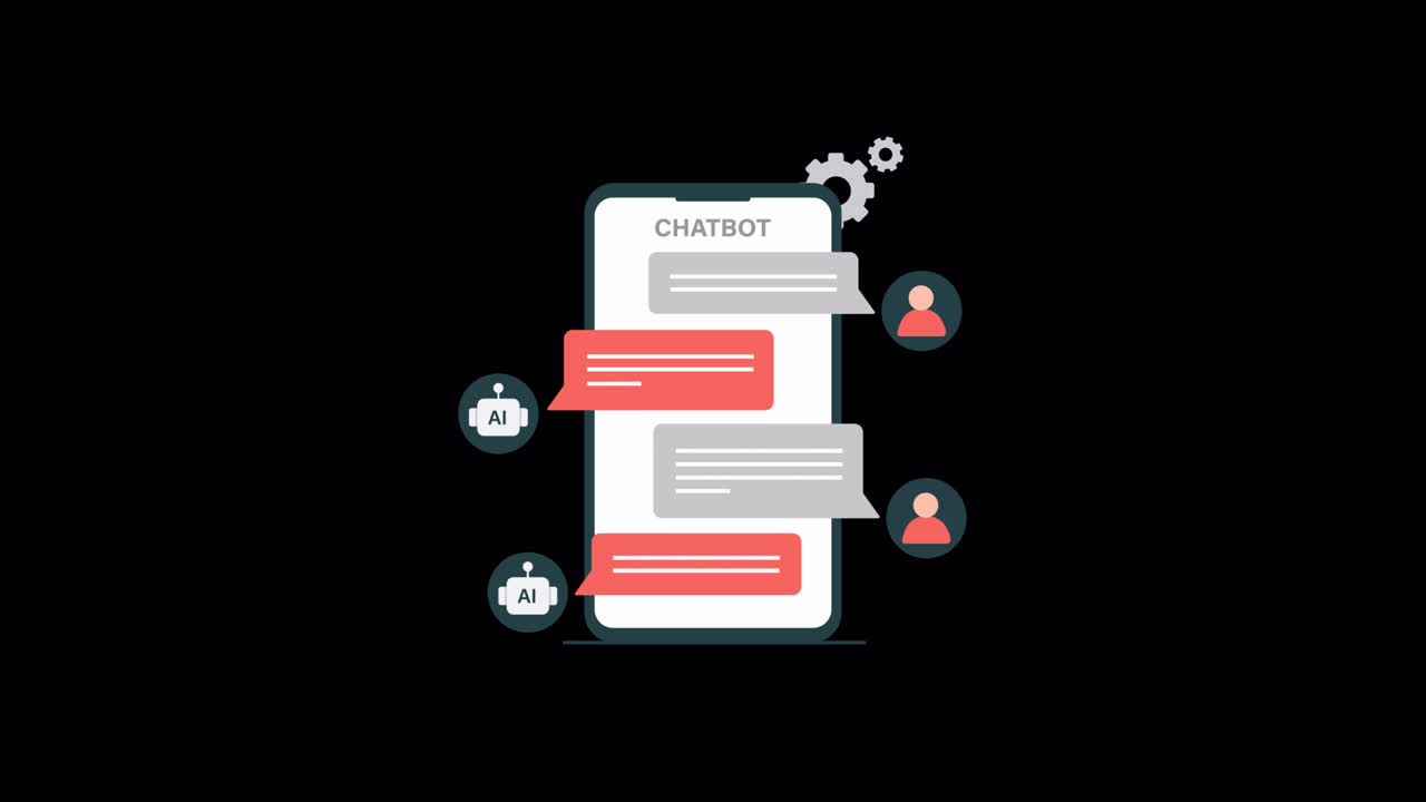 Animated AI Chatbot Conversation on a Smartphone Screen