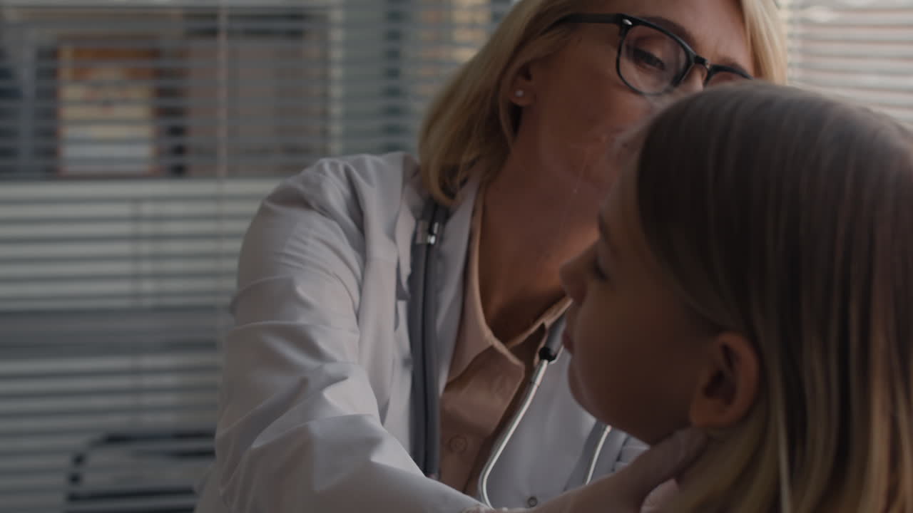 Doctor examining a child