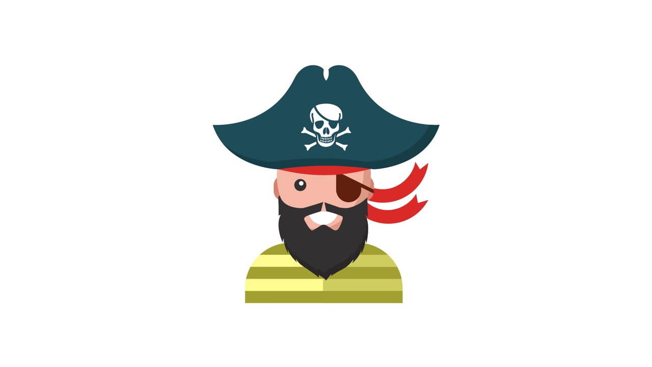 Creazione di icona di personaggio pirata animato