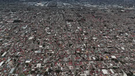 drone's aerial panning shot of ecatepec, mexico