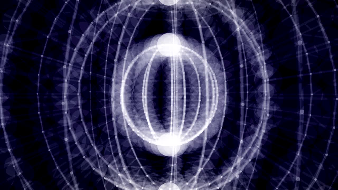 esfera de energía de partículas. tecnología abstracta, ciencia, ingeniería e inteligencia artificial fondo de movimiento.