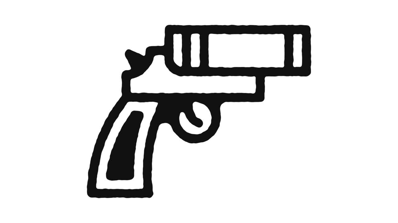 Flare Gun Icon Animation Footage & Alpha Channel