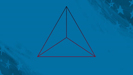 animación de una forma geométrica en movimiento sobre un fondo azul