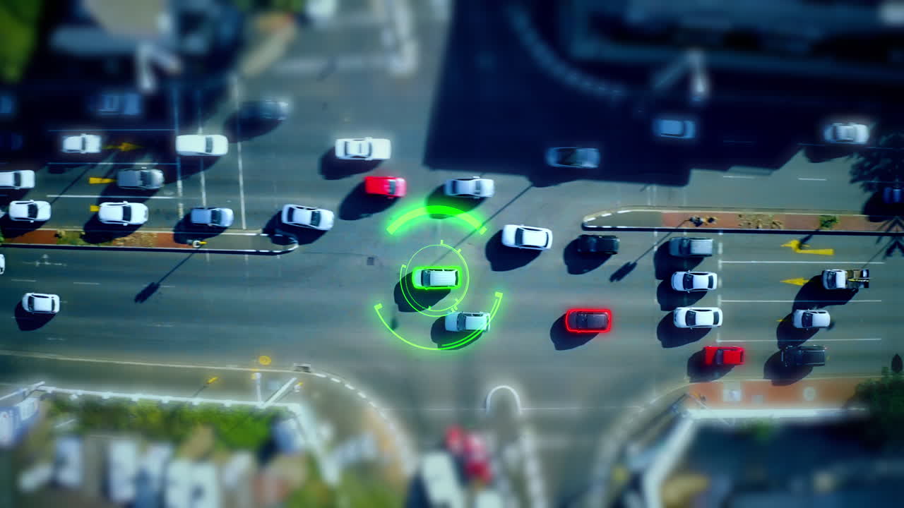 고속도로에서 자동차와 함께 ai, 감시 및 gps