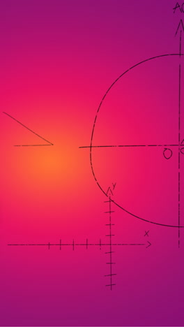 animación de fórmulas matemáticas escritas a mano sobre un fondo rosa