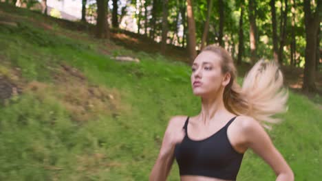 woman running in a park