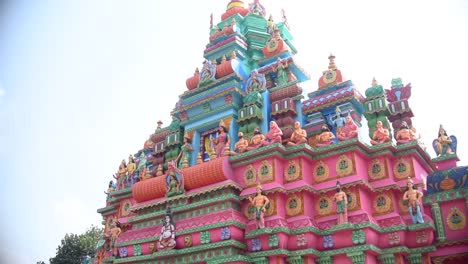 exterior of temple or pandal of durga puja or other festivals in india