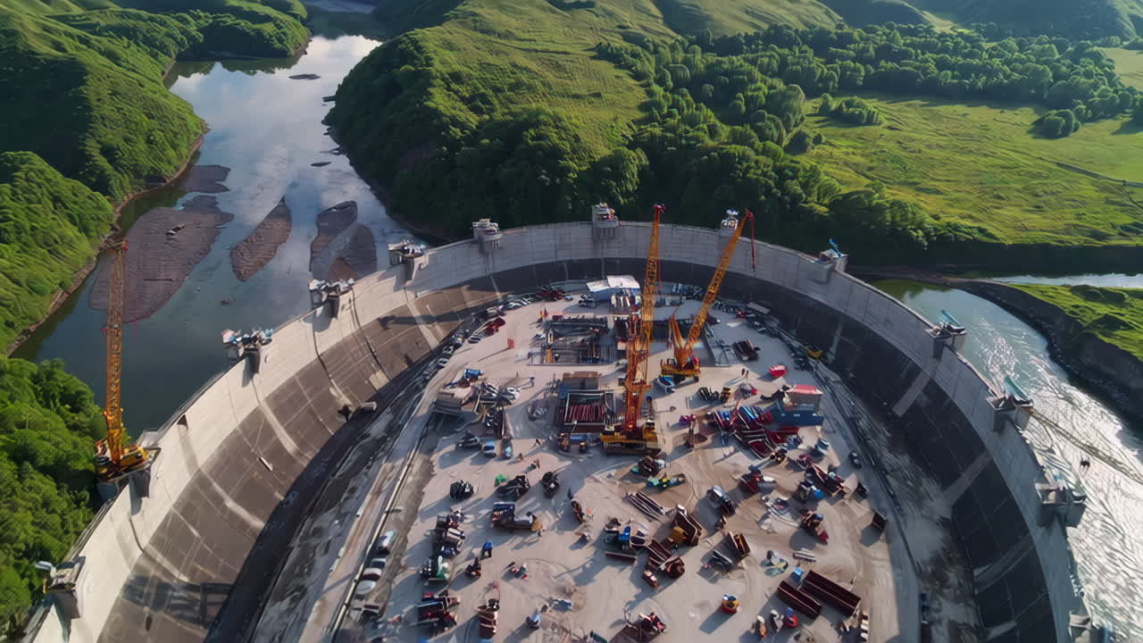 Construction of a Curved Dam