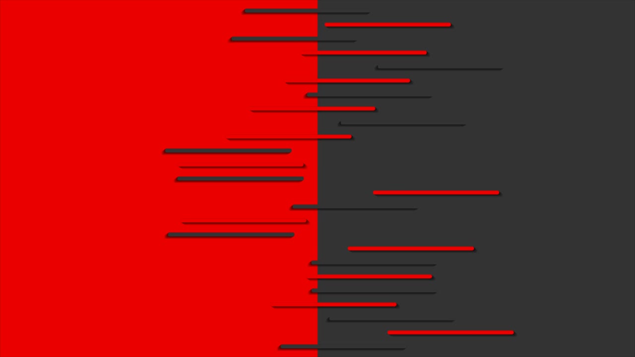 Red and black minimal flat motion background with paper stripes
