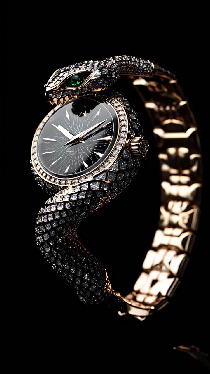 disfrute de este exquisitamente diseñado reloj de pulsera de lujo inspirado en la serpiente que exuda elegancia