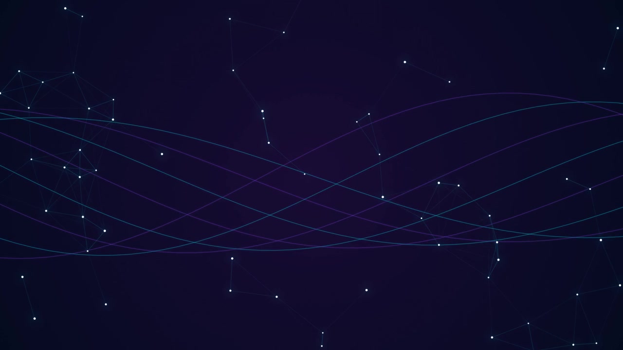 Abstract Digital Network Background with Flowing Wave Lines