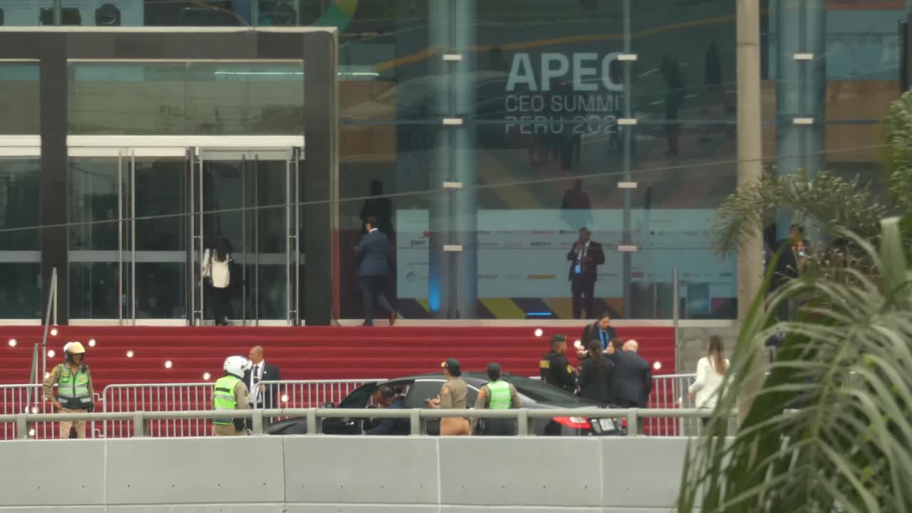 Entrance for APEC CEO Summit 2024 meeting Located in Lima, Peru.