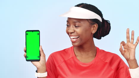 Woman,-sports-and-pointing-with-green-screen