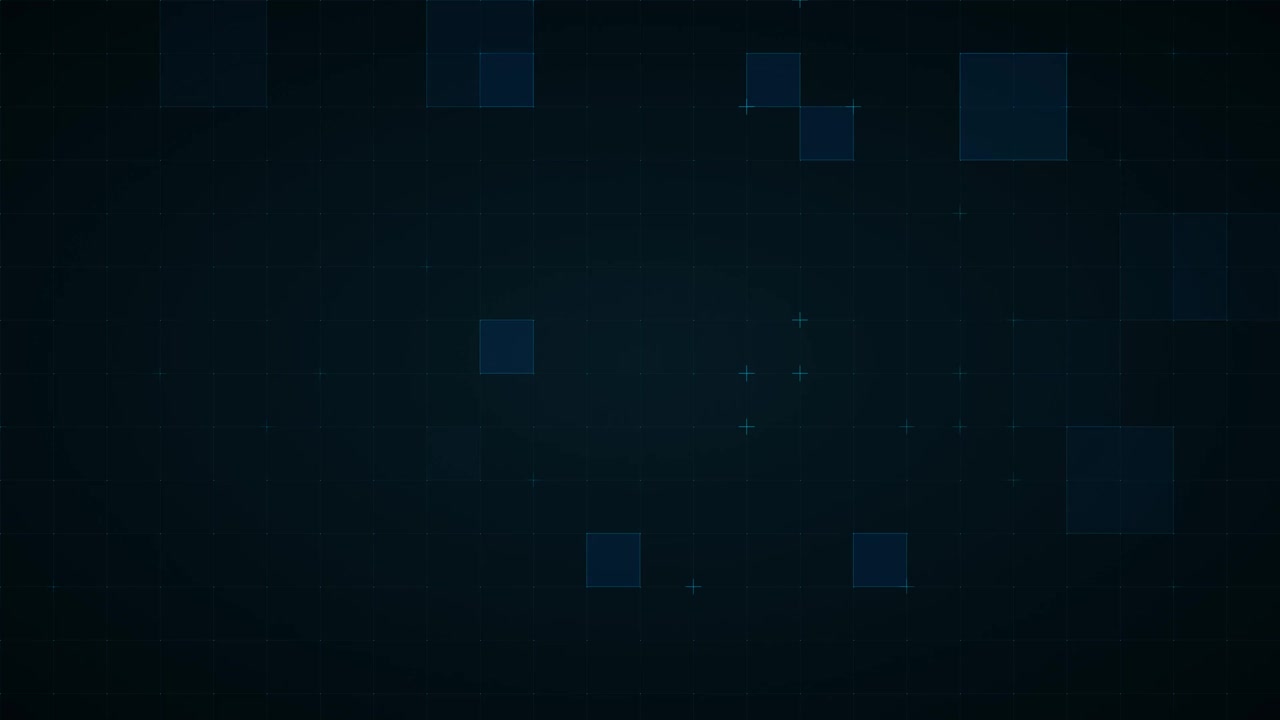 Abstract Digital Background with Floating Blue Squares and Grid
