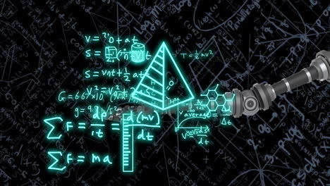 Animación-Del-Procesamiento-De-Datos-Científicos-Sobre-El-Brazo-De-Un-Robot.