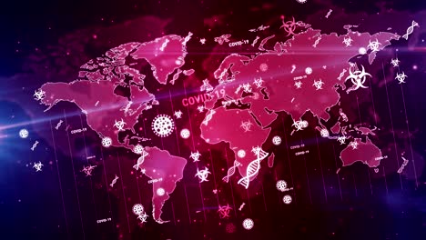 covid-19 virus global epidemic symbol loop and seamless background