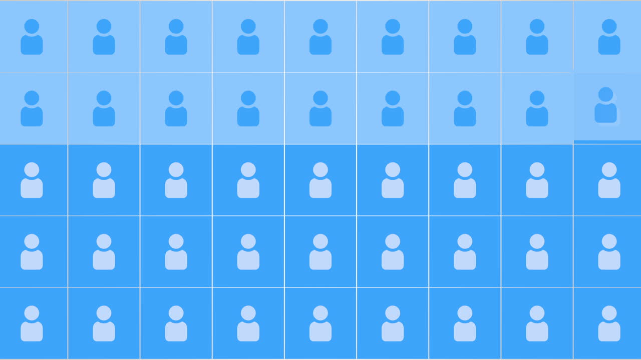 patrón de iconos de red de persona social sobre fondo azul 2