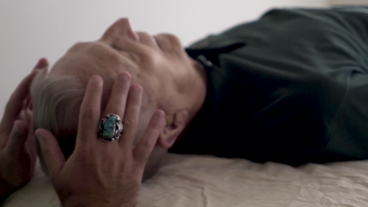 Senior man receiving a massage