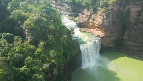 waterfall rajdari devdari and latif shah dam aerial view
