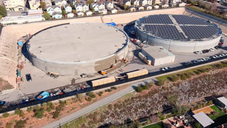 pre-stressed concrete tanks at bay street reservoir in santa cruz, california