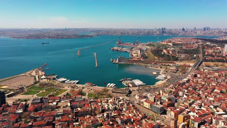 estambul, imágenes aéreas del distrito de kadikoy durante el toque de queda por covid