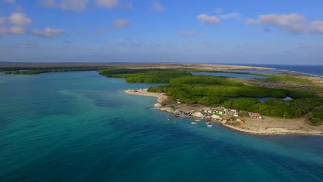 The-lagoon-and-mangroves-of-Lac-Bay-in-Bonaire,-Netherlands-Antilles