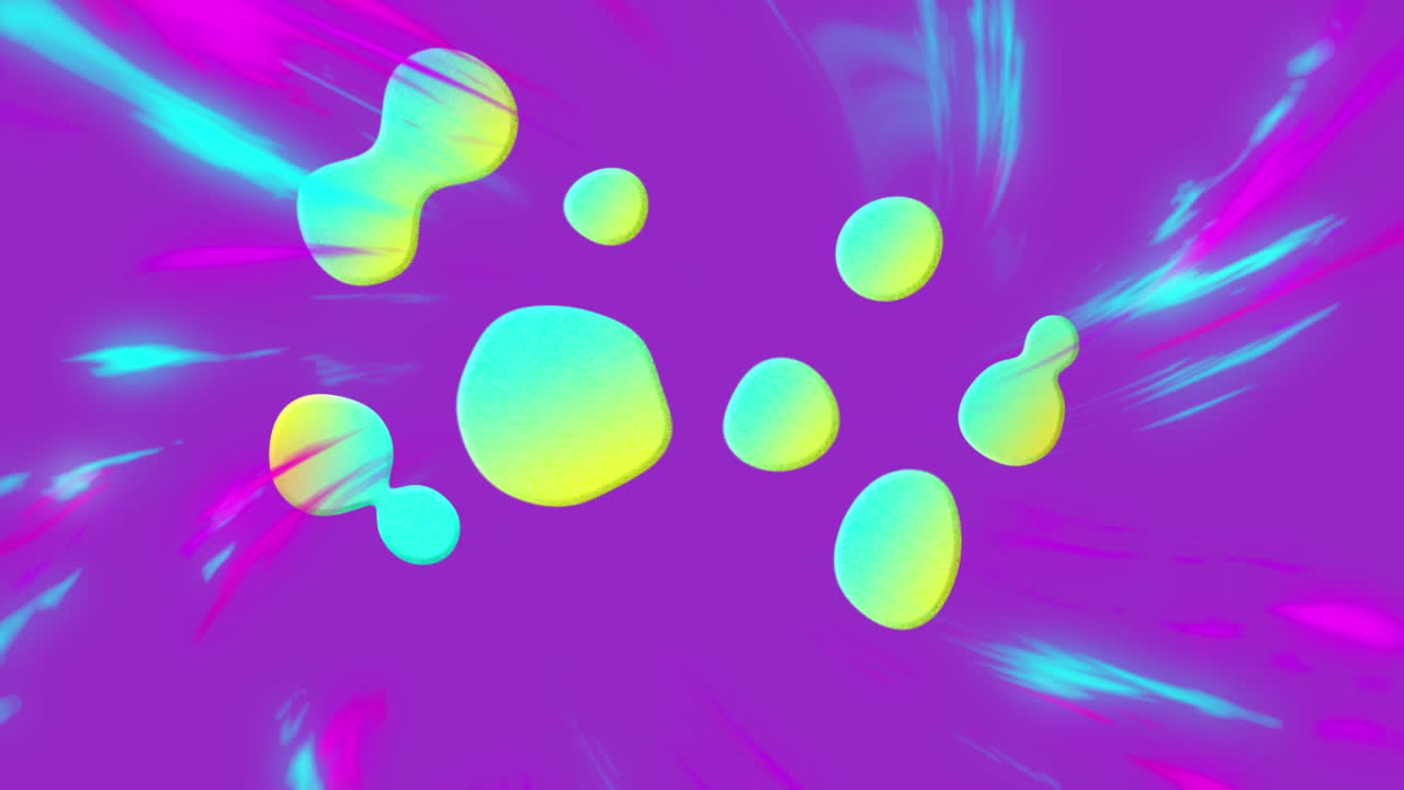 Animation of colorful plots over pink and blue lights