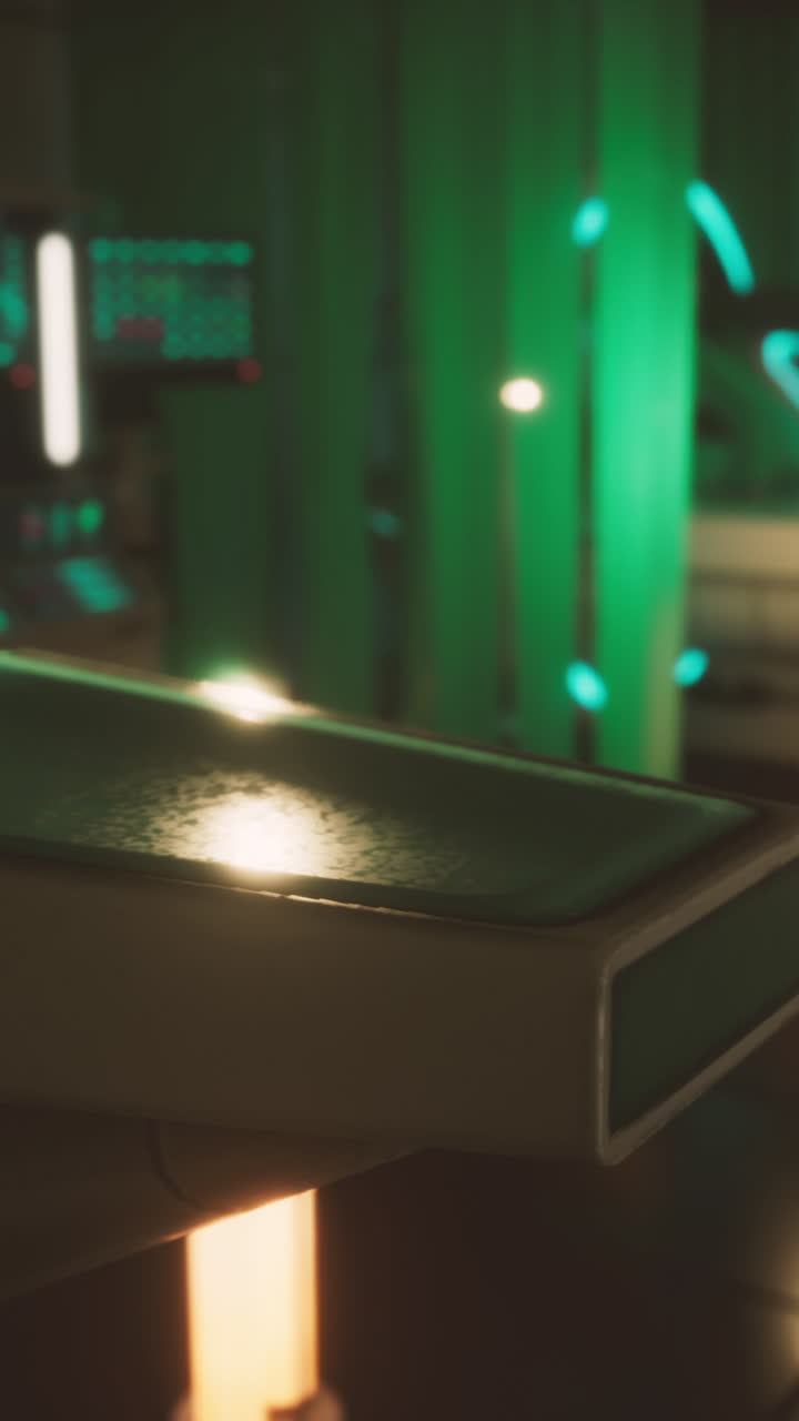 sala de control médico futurista