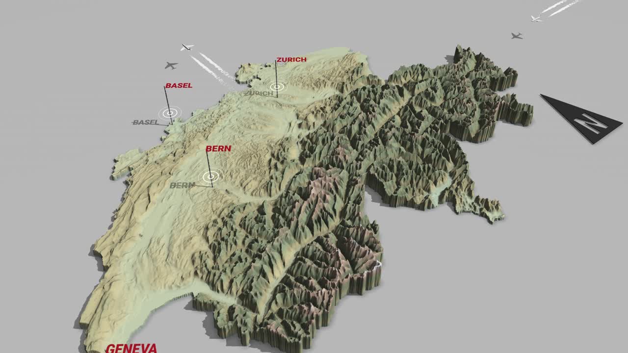 3d 지형 지도 스위스