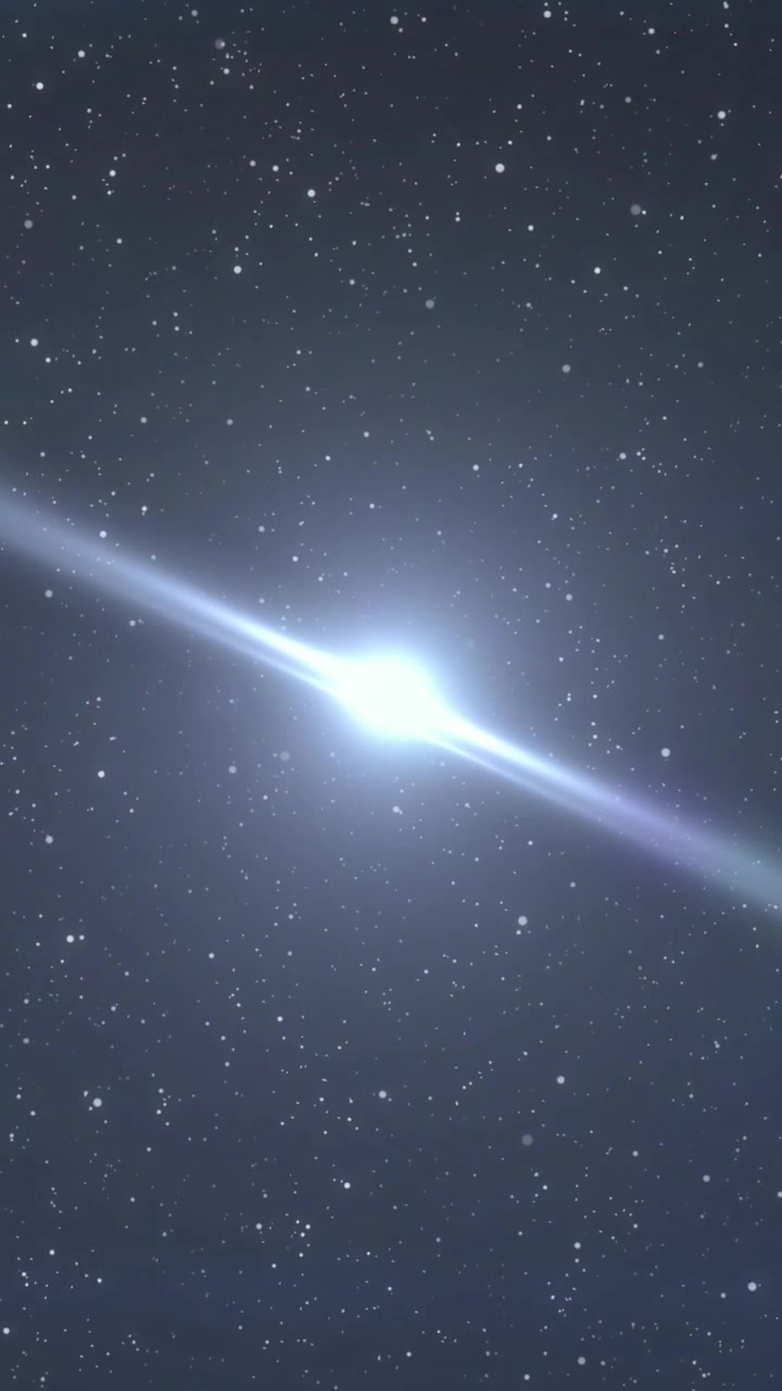 Vertical video: Point appearing top moving diagonal, forming beam, settling, showing flare