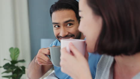 Pareja-Feliz,-Café-De-La-Mañana