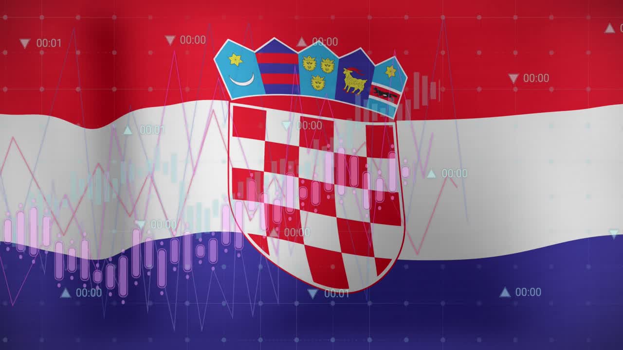 크로아티아의  ⁇ 발 위의 데이터 처리 애니메이션