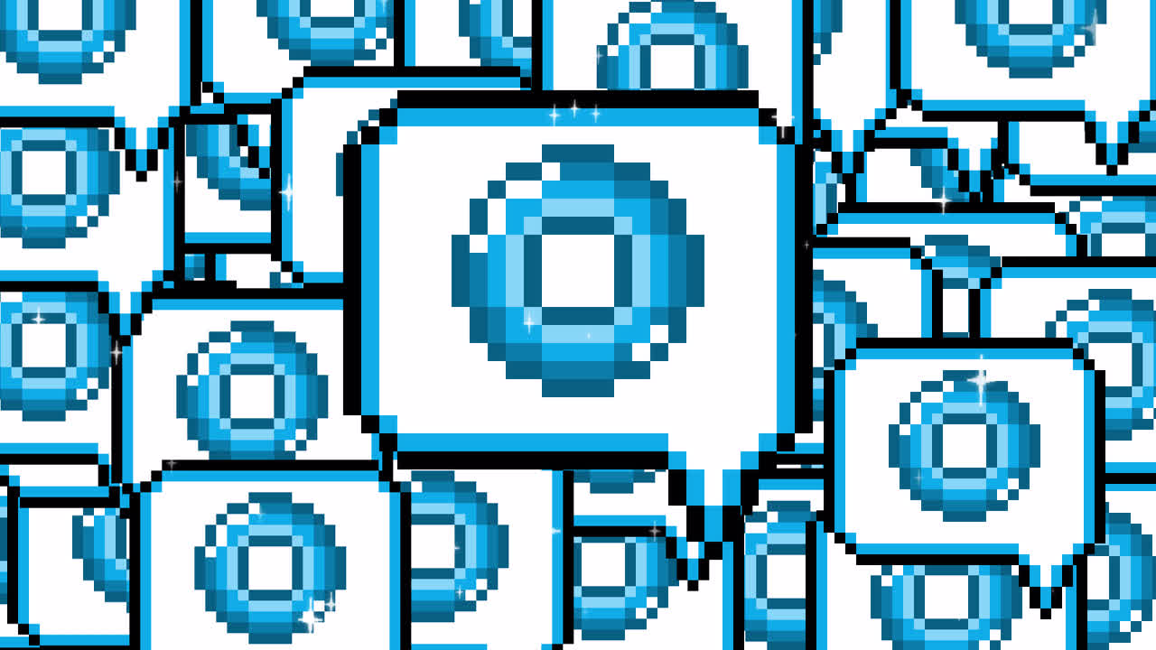 Pixel art pop up speech bubble icon circle mark Transitions. 1080p - 30 fps - Alpha Channel (1).mov