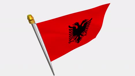 albania flag swaying in the wind - alphachannel_003.mov