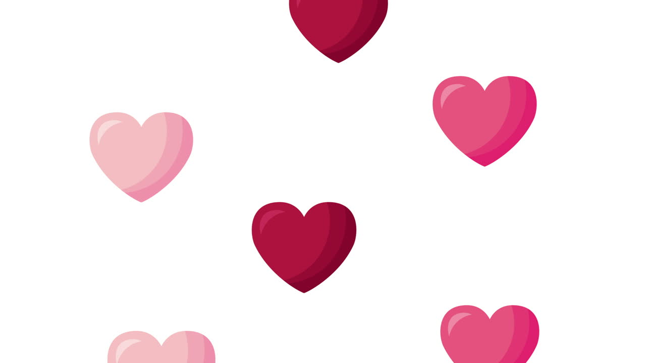 carta animata di san valentino con cuori d'amore