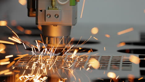 cnc laser cutting of metal, modern industrial technology.