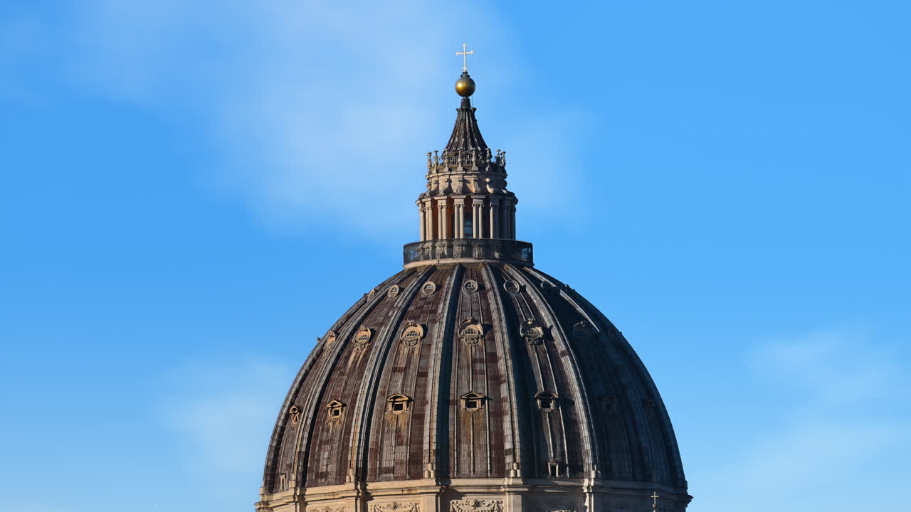 Dome of the Saint Peter's Basilica at sunset in Rome, Italy