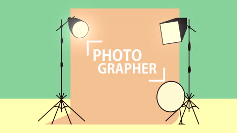 photographic studio with lamps