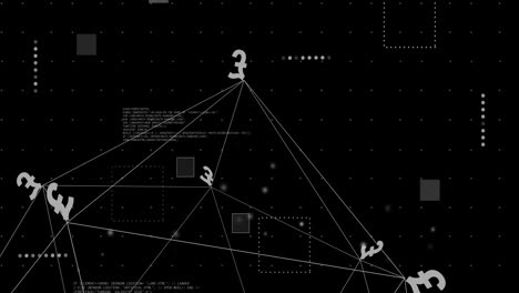 Animación-De-Conexiones-Con-Signos-De-Moneda-Y-Procesamiento-De-Datos-Sobre-Fondo-Negro