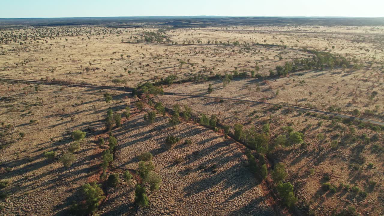Drone view of King's Creek near Kings Canyon, Watarrka. Northern Territory, Australia. August 2022.