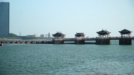 ancient chinese bridge over water