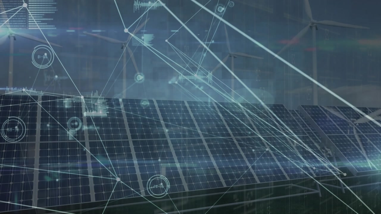 Animation of network of connections over solar network and network of connections