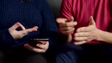 hearing impaired people browsing online on phone